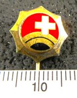 SCHWEIZ SCHÜTZEN ANSTECKNADEL VINTAGE KURZE NADEL GOLDIG