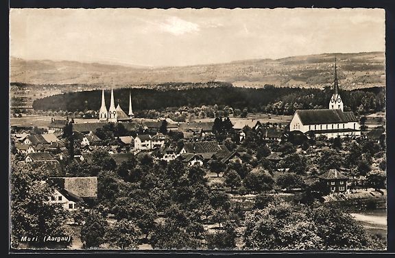 Ansichtskarten: AK Muri /Aargau, Teilansicht mit Kirche – Gebraucht aus Berlin von bartko-reher
