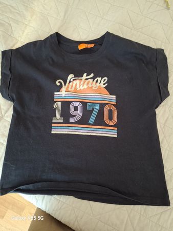 T-shirt noir OOTD motif "Vintage 1970" taille M-L 
