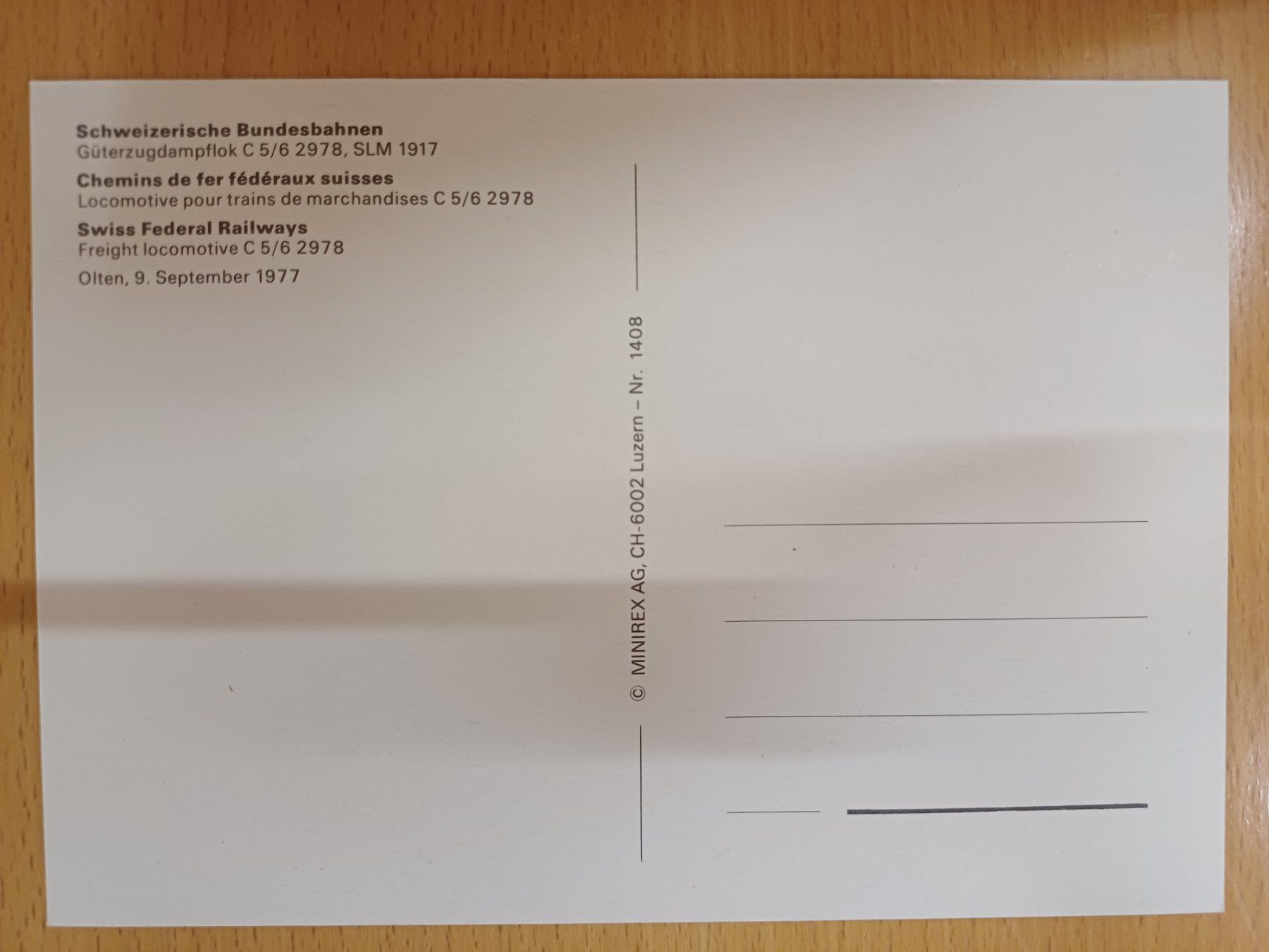 Cartoline postali: Postkarte SBB C 5/6 Elefant – Nuovo (secondo la descrizione) da Matten venduto da MEFEZ 1