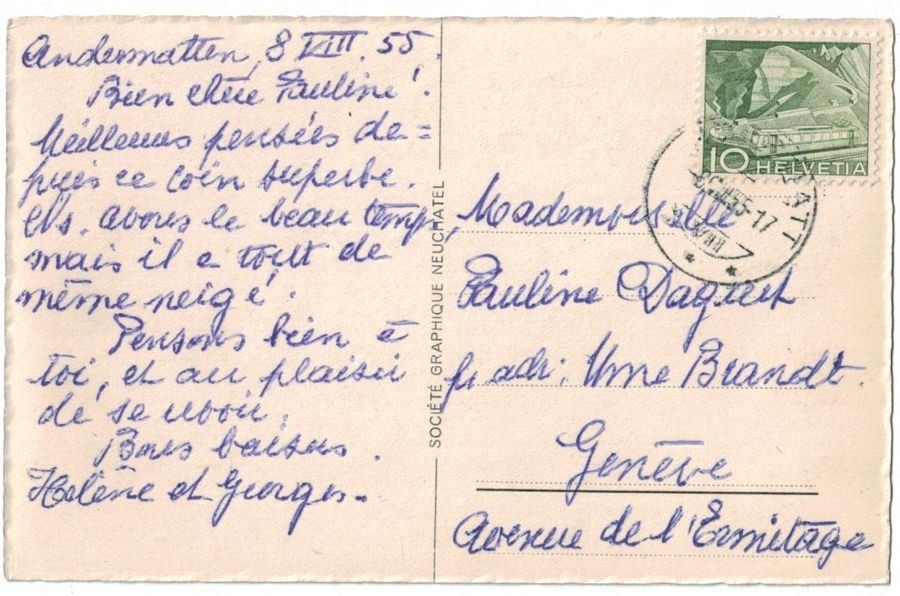 Cartoline postali: Andermatt, gelaufen 1955 – Usato da Frauenfeld venduto da POML 1