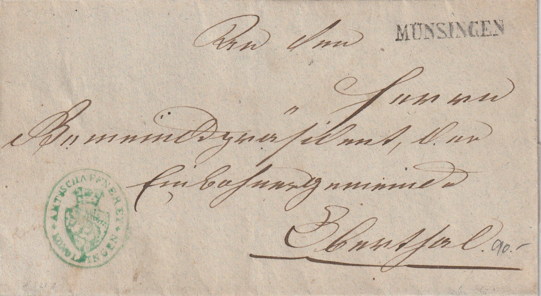 Alle Briefmarken: Stabstempel Münsingen auf Brief 1847 – Gebraucht aus Rorschacherberg von fratovi2