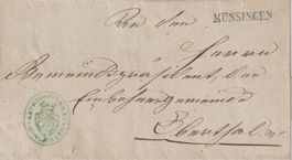 Stabstempel Münsingen auf Brief 1847