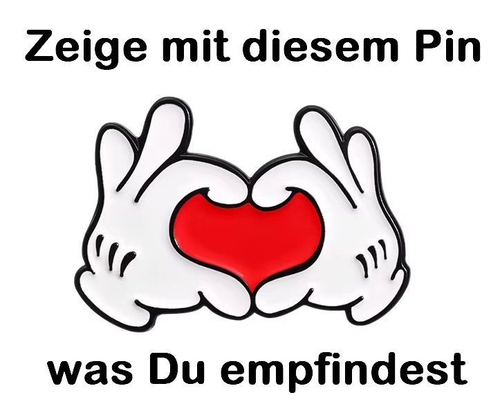 Placchette & Badge: Pin - Anstecker Hände Herz rot – Nuovo e nell'imballaggio originale da Diepoldsau venduto da preisparadies-ch