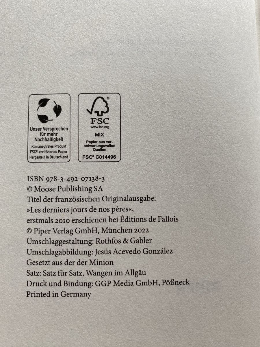 Libri: Die letzten Tage unserer Väter - Joël Dicker – Usato da Schwarzenburg venduto da Michellu 4