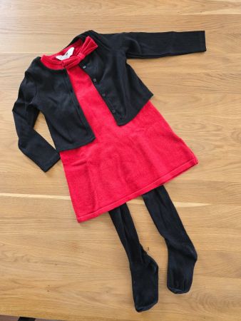 Schönes Set Kleid, Jäggli & Strumpfhose 98/104