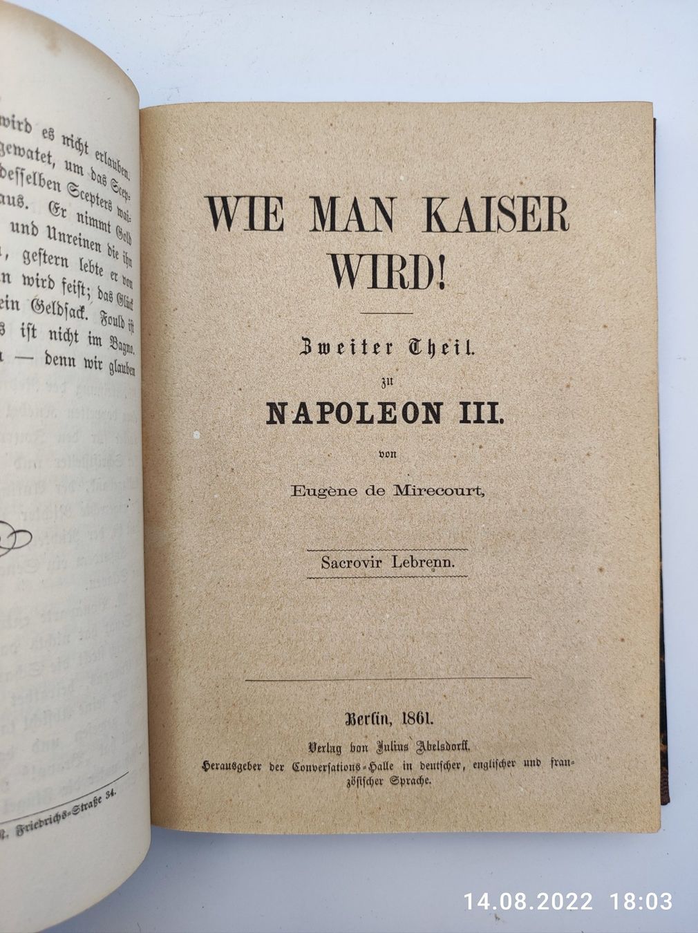Livres: NAPOLEON III. - BERLIN, 1860. – D'occasion à Goldach par Gaip 3