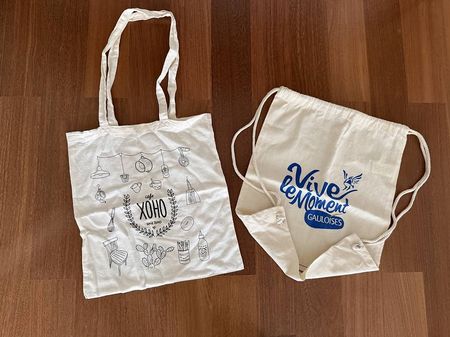Set: Baumwoll Tasche / Tote Bag und Beutel