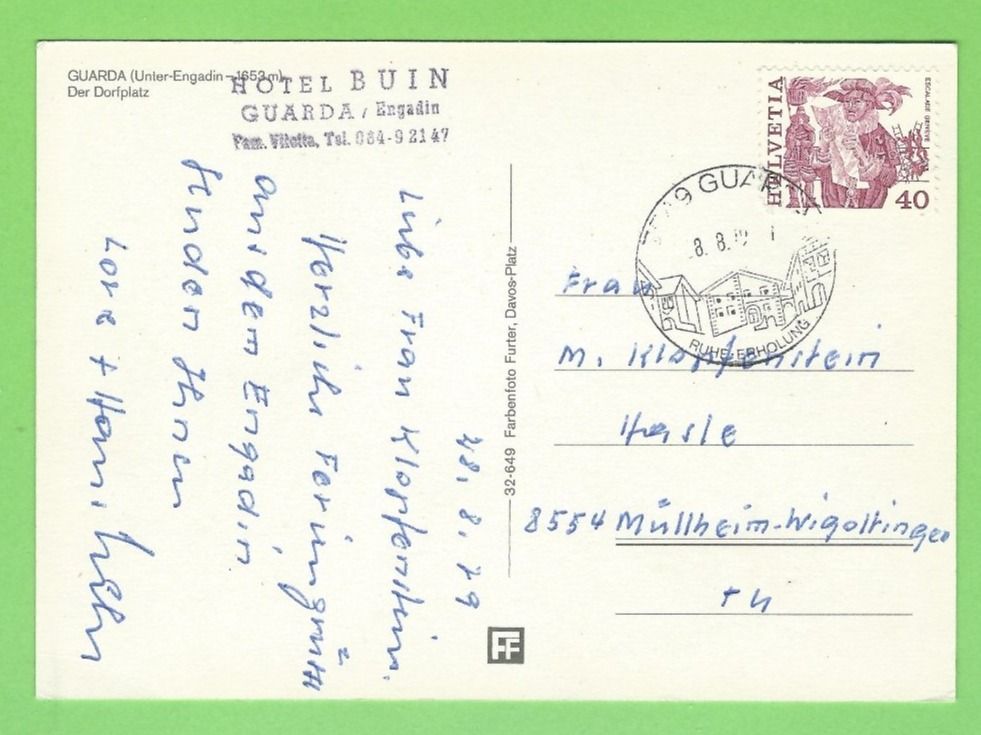 Cartoline postali: Guarda, der Dorfplatz – Usato da Zürich venduto da t24_de 1