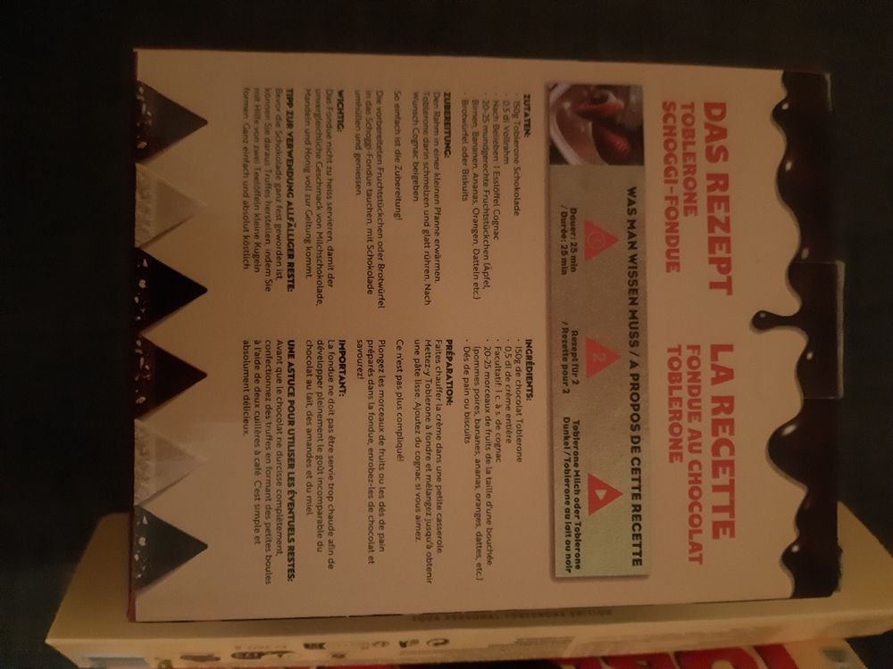 Set à fondue au chocolat Toblerone, 720g de Toblerone Kaufen auf Ricardo