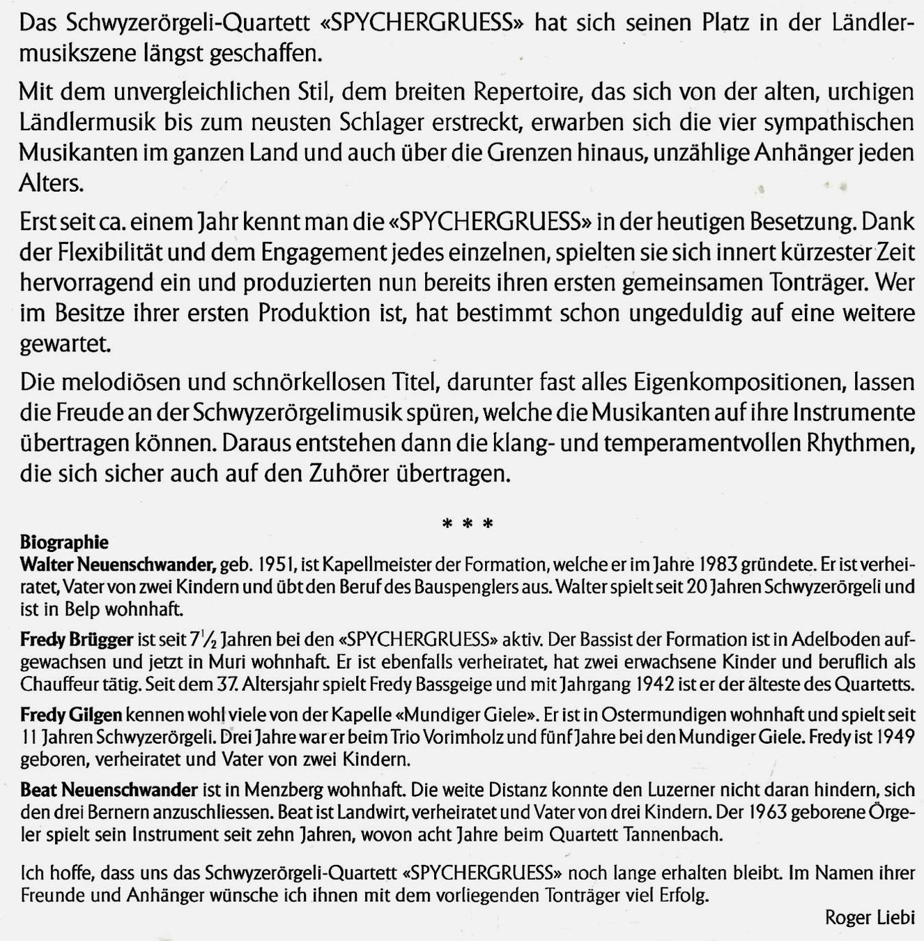 CD: Schwyzerörgeli-Quartett MIR SI VO DÄ SPYCHERGRUESS CH CD – Usato da Kandergrund venduto da Sososo 3