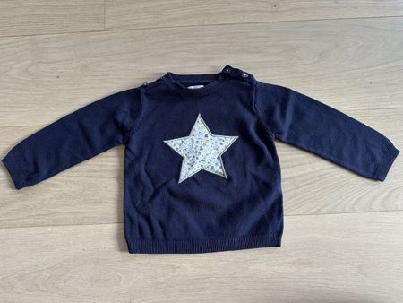 Pull sweat 18 mois étoile bleu marine 
