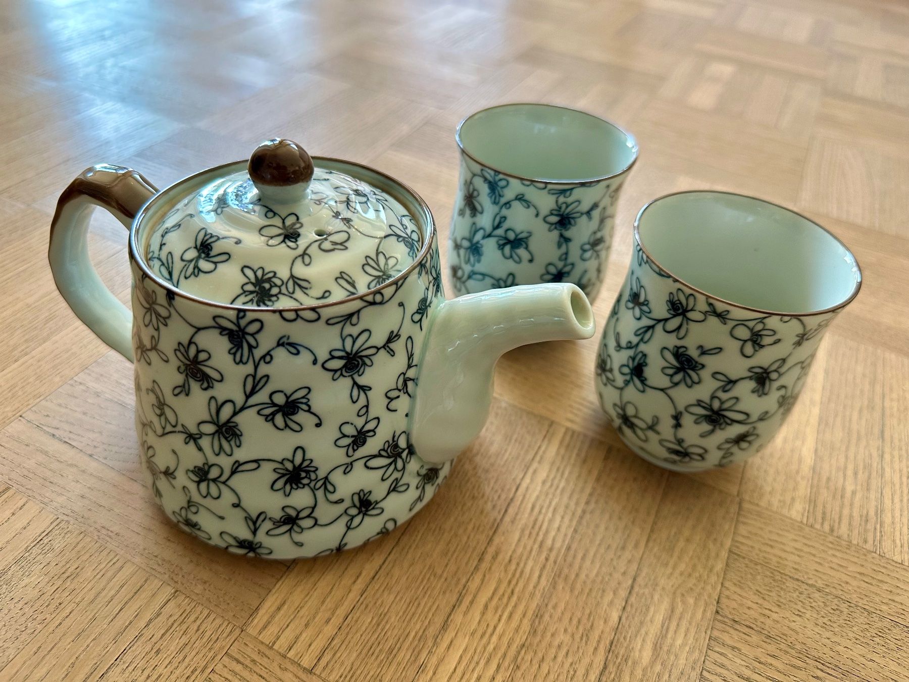 Teiere: Tee Set, Teekanne, Tea Pot, 2 Tassen - Muster Blau – Usato da Zürich venduto da Robinejoya 5