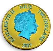 KÖNIGIN ELISABETH II.  NIUE 2017  2 DOLLAR  999 SILBER