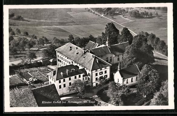 Cartoline postali: Menzingen, Kloster Gubel aus der Vogelsc – Usato da Berlin venduto da bartko-reher
