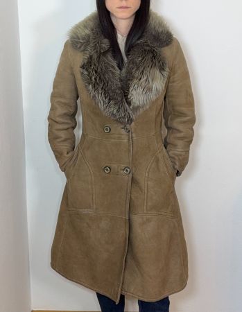 shearling woman winter coat montone size 36