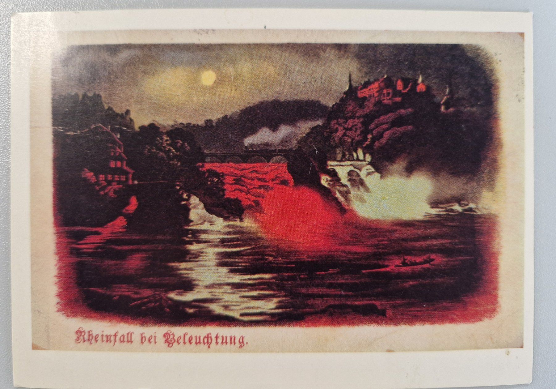 Cartoline postali: Rheinfall bei Beleuchtung 1981 – Usato da Melchnau venduto da Arthurius