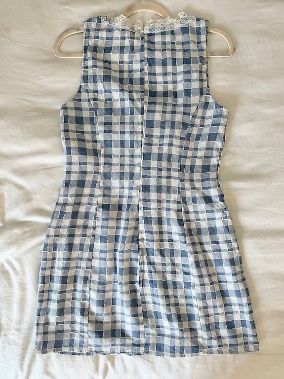 Kleider: Reformation Hellblau / Weiss Leinen Damen Kleid – Gebraucht aus Oberwil-Lieli von hbailer 3