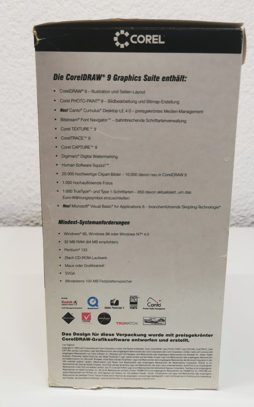 CorelDRAW Software: CorelDRAW 9 Graphics Suite - Legendäre Grafiksoftware! – Usato da Oberwangen b. Bern venduto da Vittorio0 2