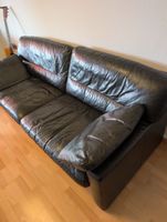 Hochwertiges Ledersofas 3er & 2er Schwarz gebraucht