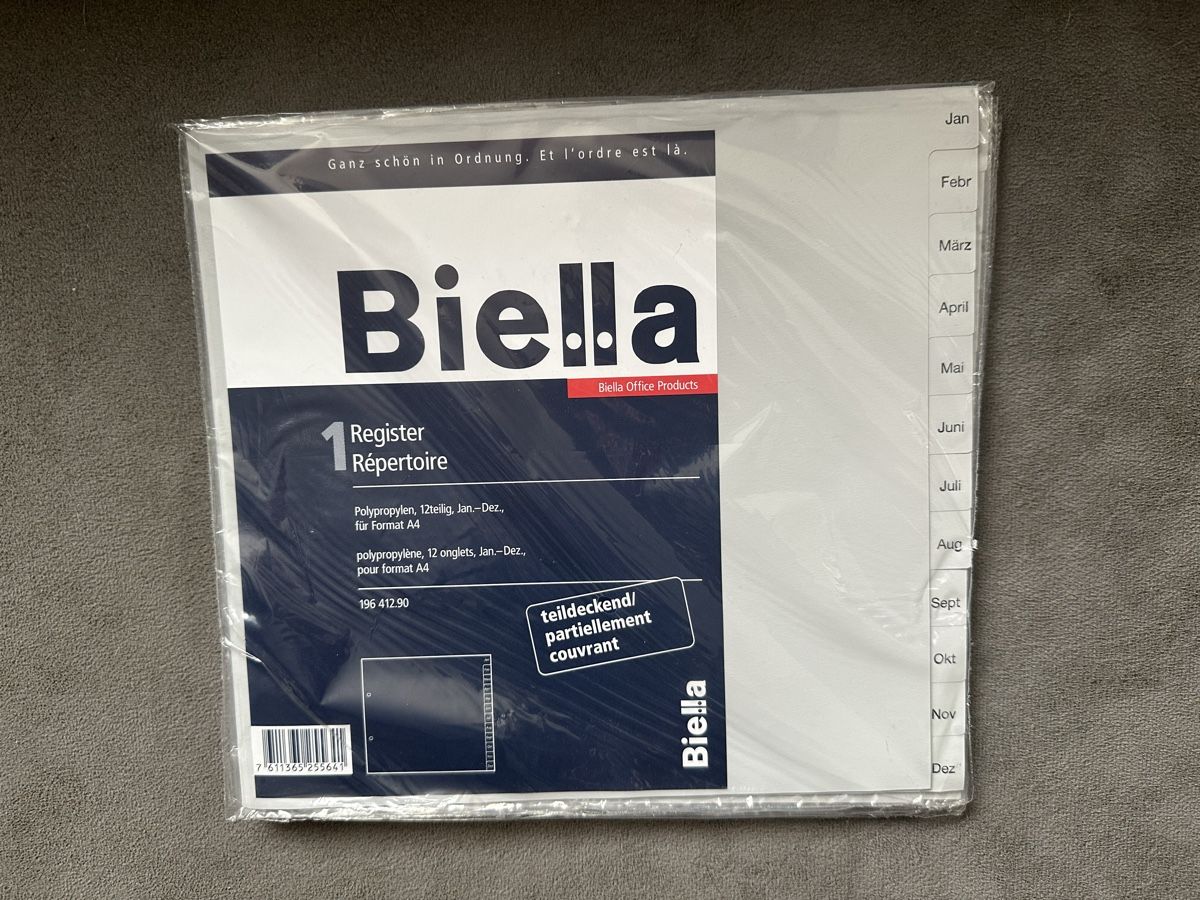 Biella Raccoglitori: 5x Biella Register A4, Neu! – Nuovo e nell'imballaggio originale da Islikon venduto da Porti_91 2