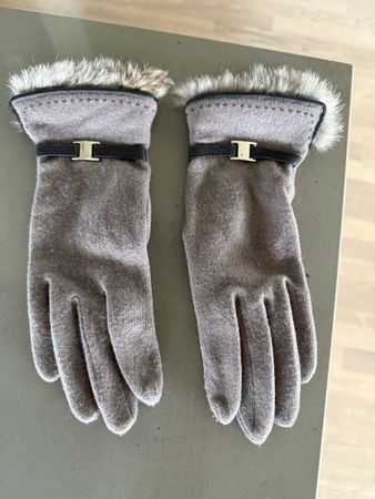 SARAR Echtfell Pelzhandschuhe oneSize Wolle