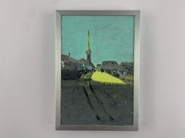 Miniatur Acrylbild Stadt Zürich gerahmt