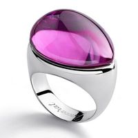 Bague BACCARAT-Paris „Galea“, Cristal fuchsia & Argent 925