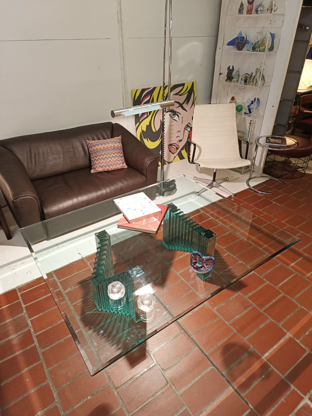 Tavoli: Vintage Glas Couchtisch L.Massoni – Usato da Winterthur venduto da style-and-design.zrh 5