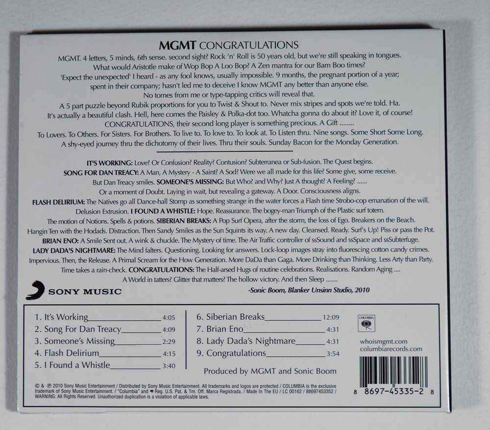 CDs: MGMT - Congratulations – Gebraucht aus Frenkendorf von  1