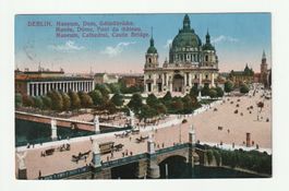 AK Berlin Museum, Dom & Lustgarten gelaufen 1921