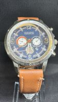 Herrenuhr Atlas For Men blaues Zifferblatt braunes Band