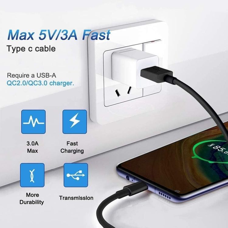 USB auf USB Typ C Kabel 3A, weiss 2m (Neu (gemäss Beschreibung)) in ...