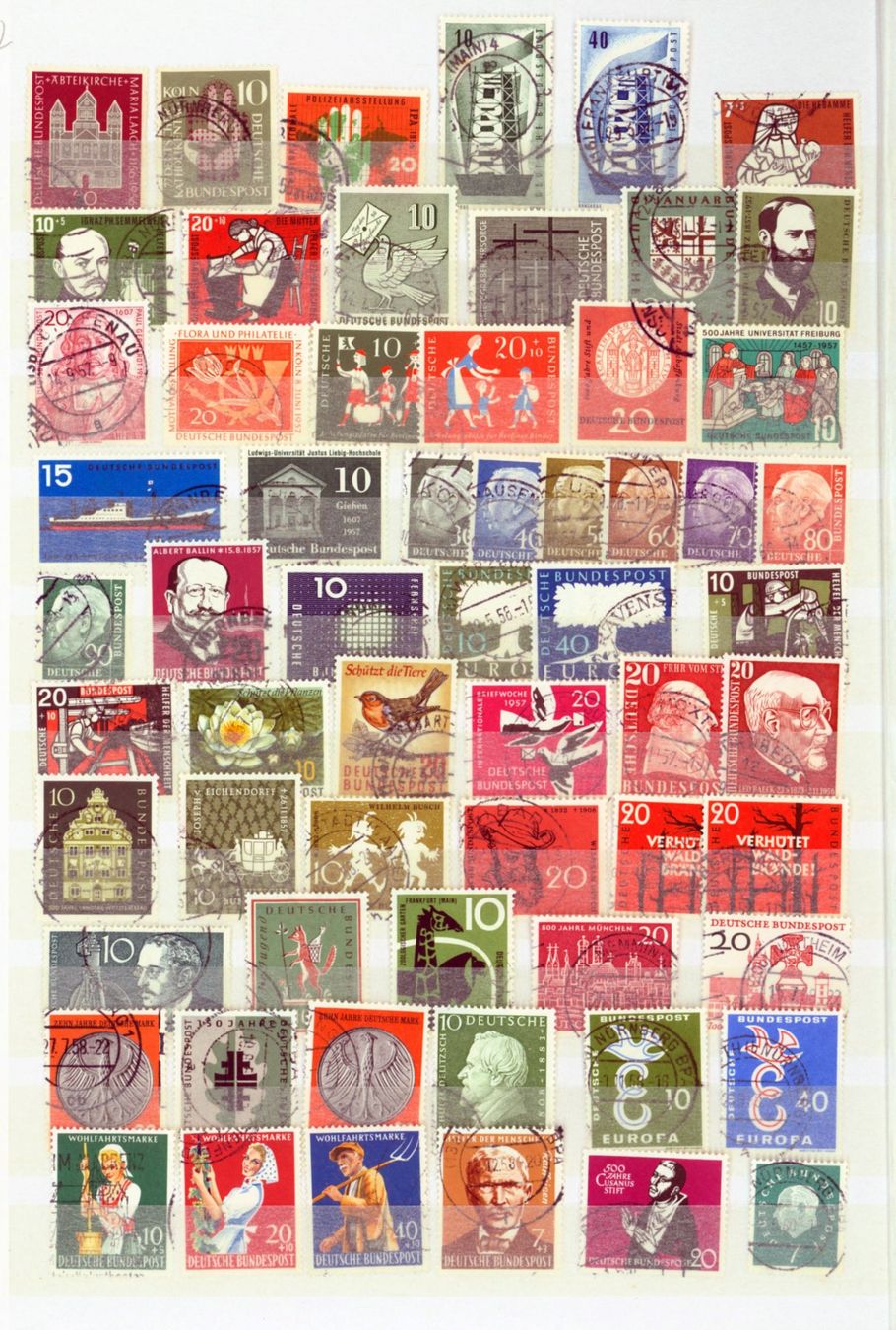 Alle Briefmarken: BRD SUPER  SLG. 8 Seiten ab Posthorn bis 1972 (AX594) – Gebraucht aus Seuzach von Philahits