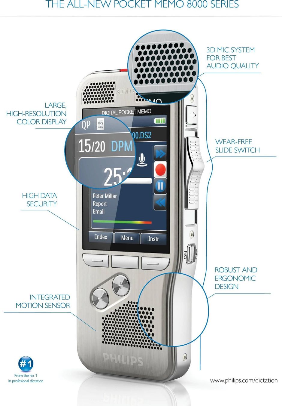 Philips Enregistreurs: Philips Digital Pocket Memo DPM 8000 Voice Recorder – D'occasion à Viganello par lau_ln69