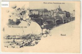 Basel - Alte Rheinbrücke - Neue mittlere Rheinbrücke