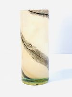 Dekorative Blumen Vase - Glas Vase / Schwarz Beige