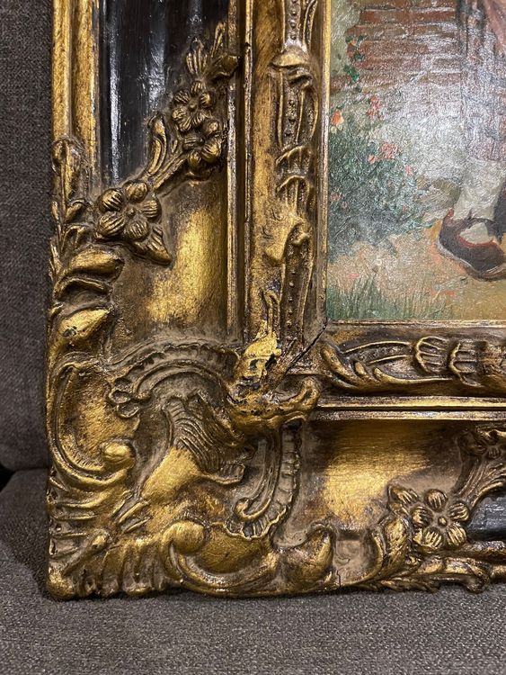 Melody Jane Puppenhaus Leerer Bilderrahmen – Antik Gold, Rechteckig, 95 X 65 Mm – Für 1:12 Maßstab