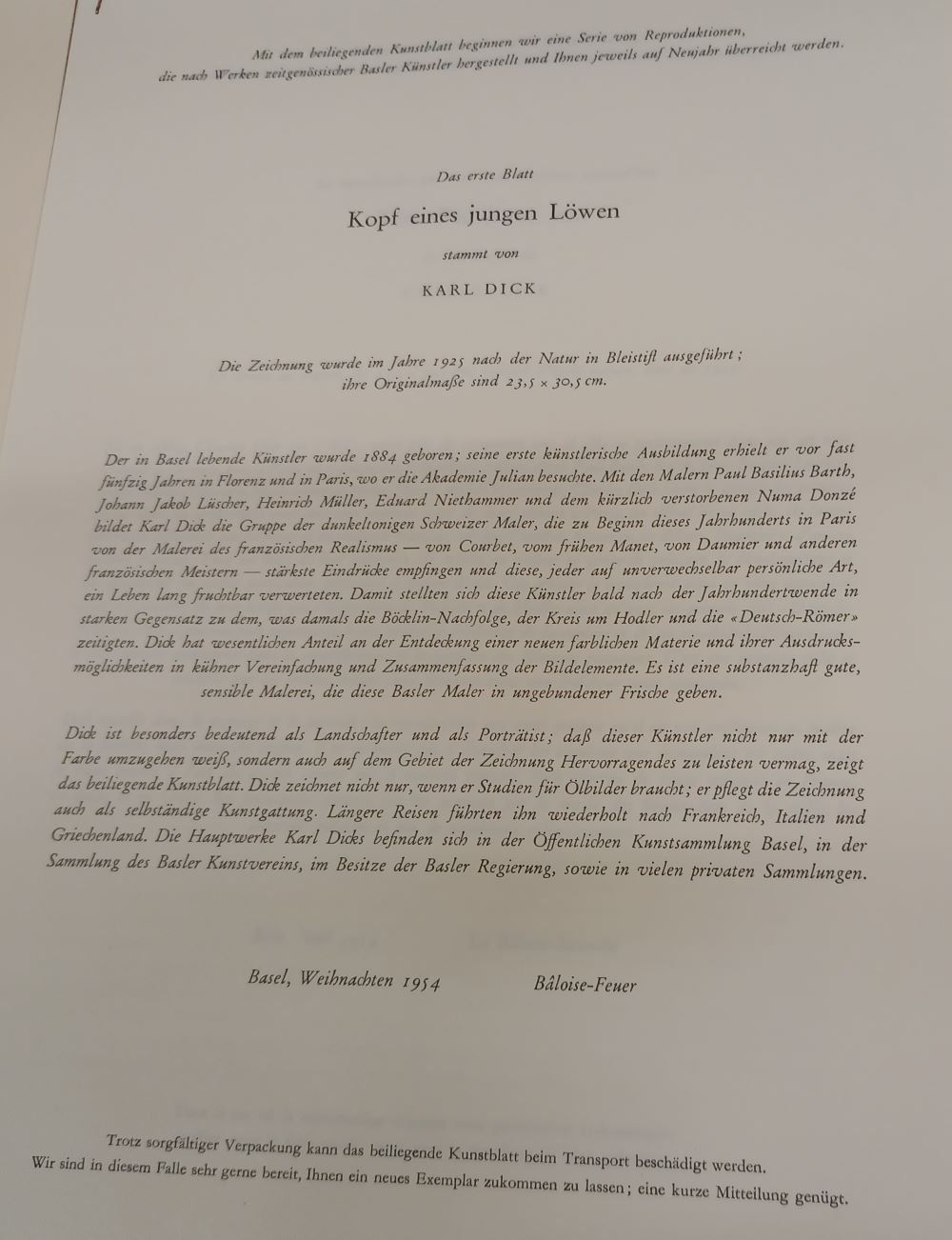 Foto & Immagini: KUNSTMAPPE 1954 Paul Burckhardt und Karl Dick – Nuovo (secondo la descrizione) da Basel venduto da jea_xtz8 4