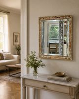 Vintage-Wandspiegel 76 × 66 cm mit Facette und Holzrahmen