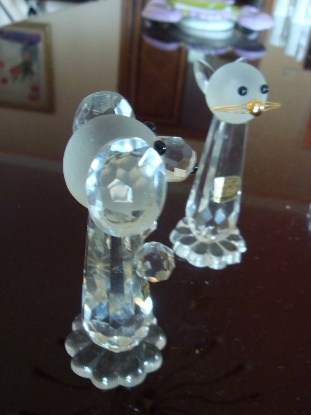 Statuette: 2 Glasfiguren, Hund und Katze – Usato da häusernmoos venduto da buc_8ftk 1