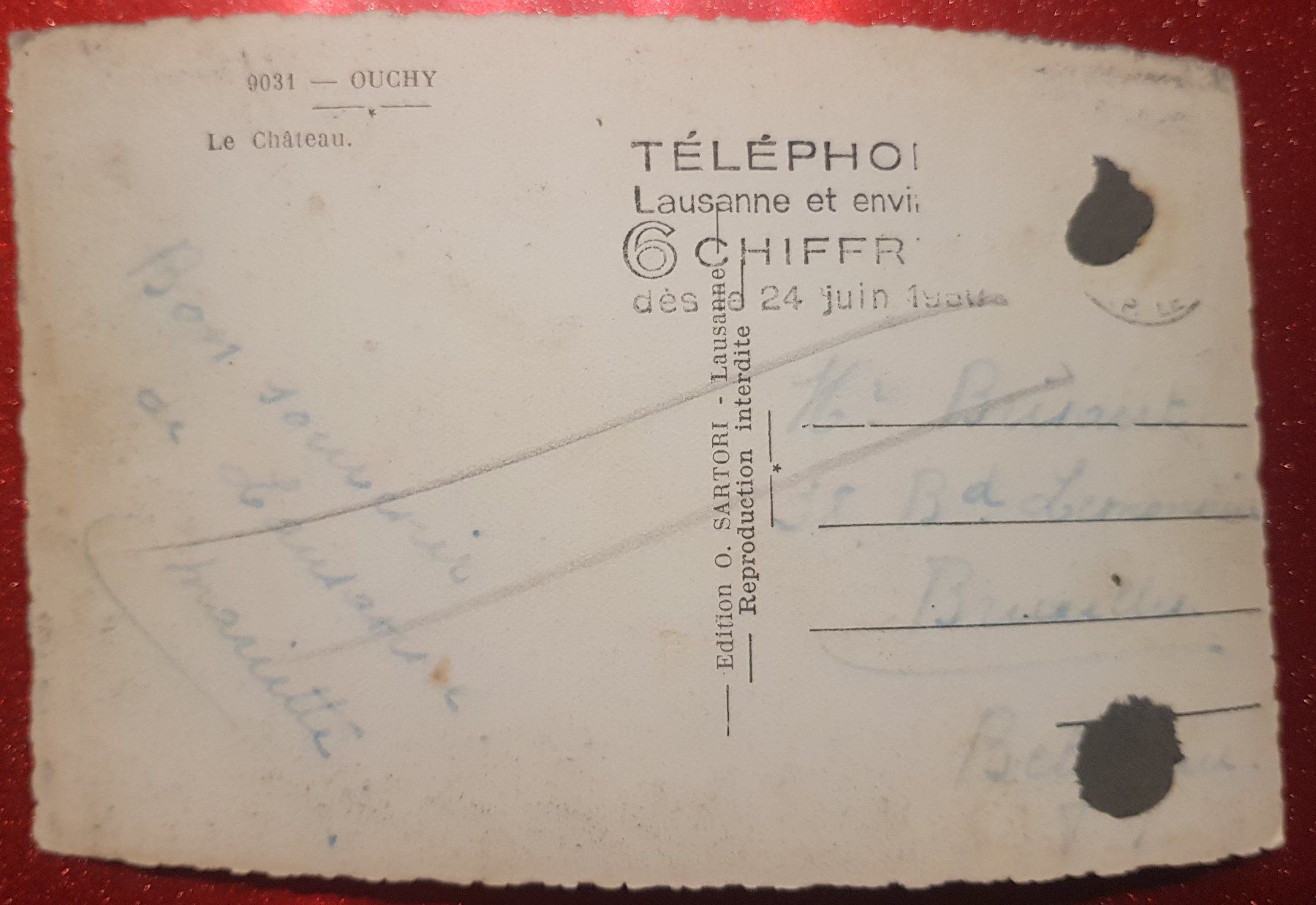 Cartoline postali: Ouchy - le Château 1950 – Usato da Melchnau venduto da Fishel 1