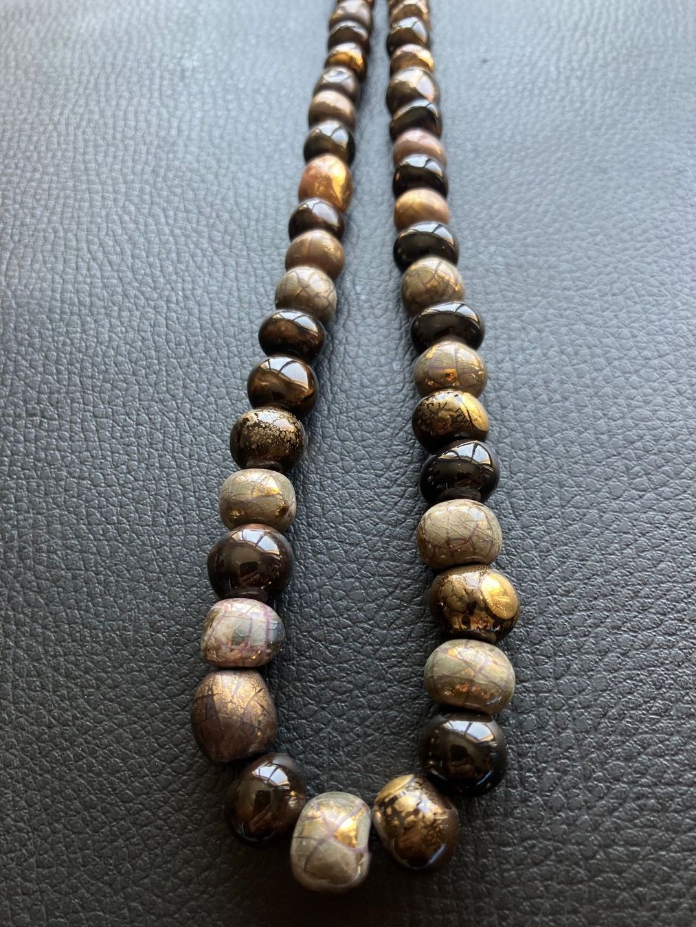 Catenine: Collier original perles céramique tons automne artisanal – Usato da Peseux venduto da Chimon59 3