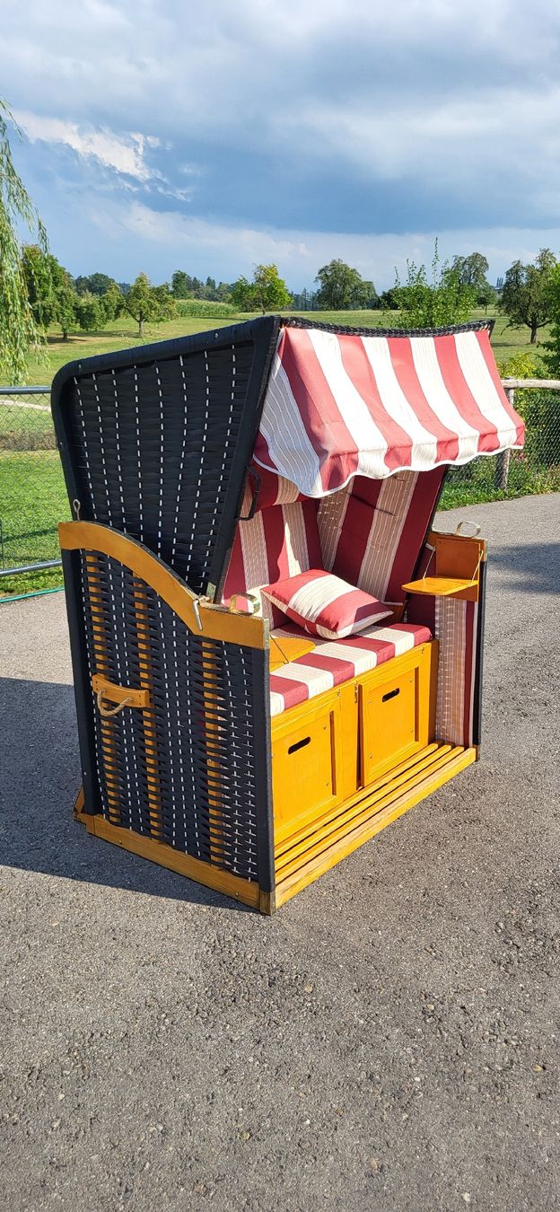 Gonser Liegen & Liegestühle: Strandkorb 2-Sitzer rot/weiss – Gebraucht aus Schönholzerswilen von nzaussi 8