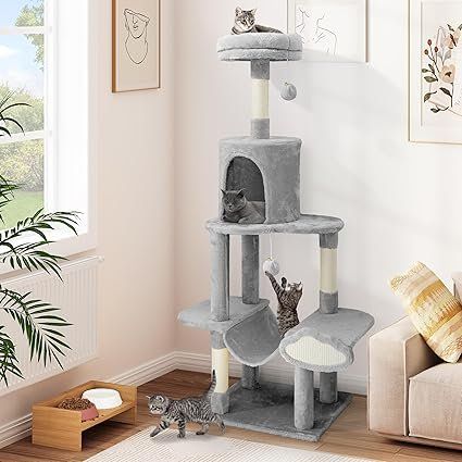 Katzenbaum - Kratzbaum: Kratzbaum, Stabiler Kratzbaum für Katzen, Hellgrau – Neu und originalverpackt aus Oberentfelden von abz_l7vm 2