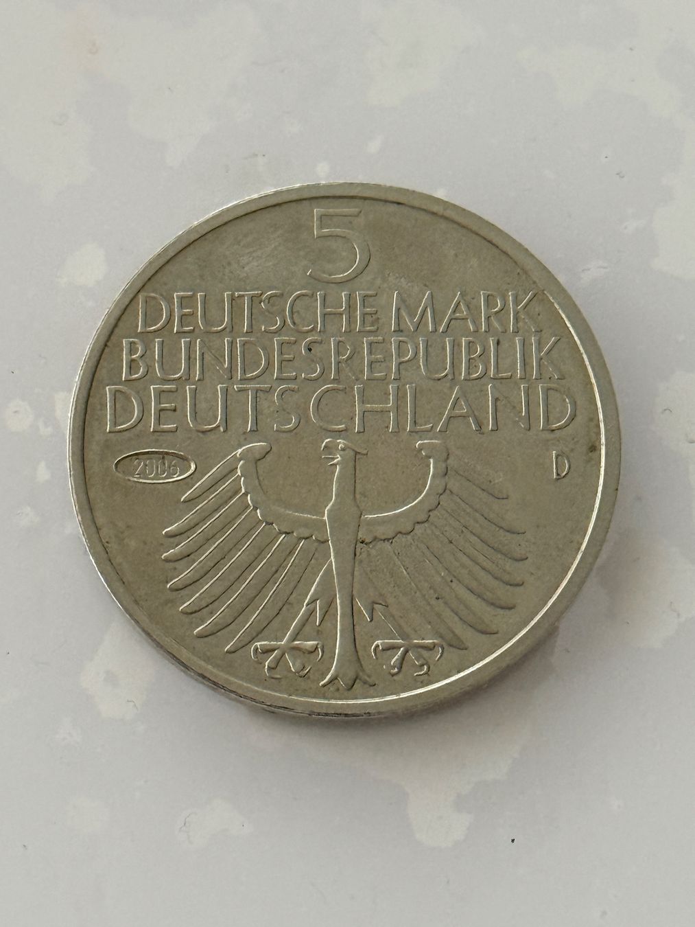 Alle Münzen: Deutschland  5 Deutsche Mark 2006 – Gebraucht aus Wallisellen von SWISS_SILVER1