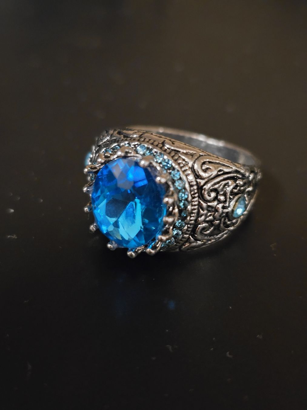 Bagues: Herrenring silberfarben mit blauem Stein  – D'occasion à Kreuzlingen par AudiB9 1