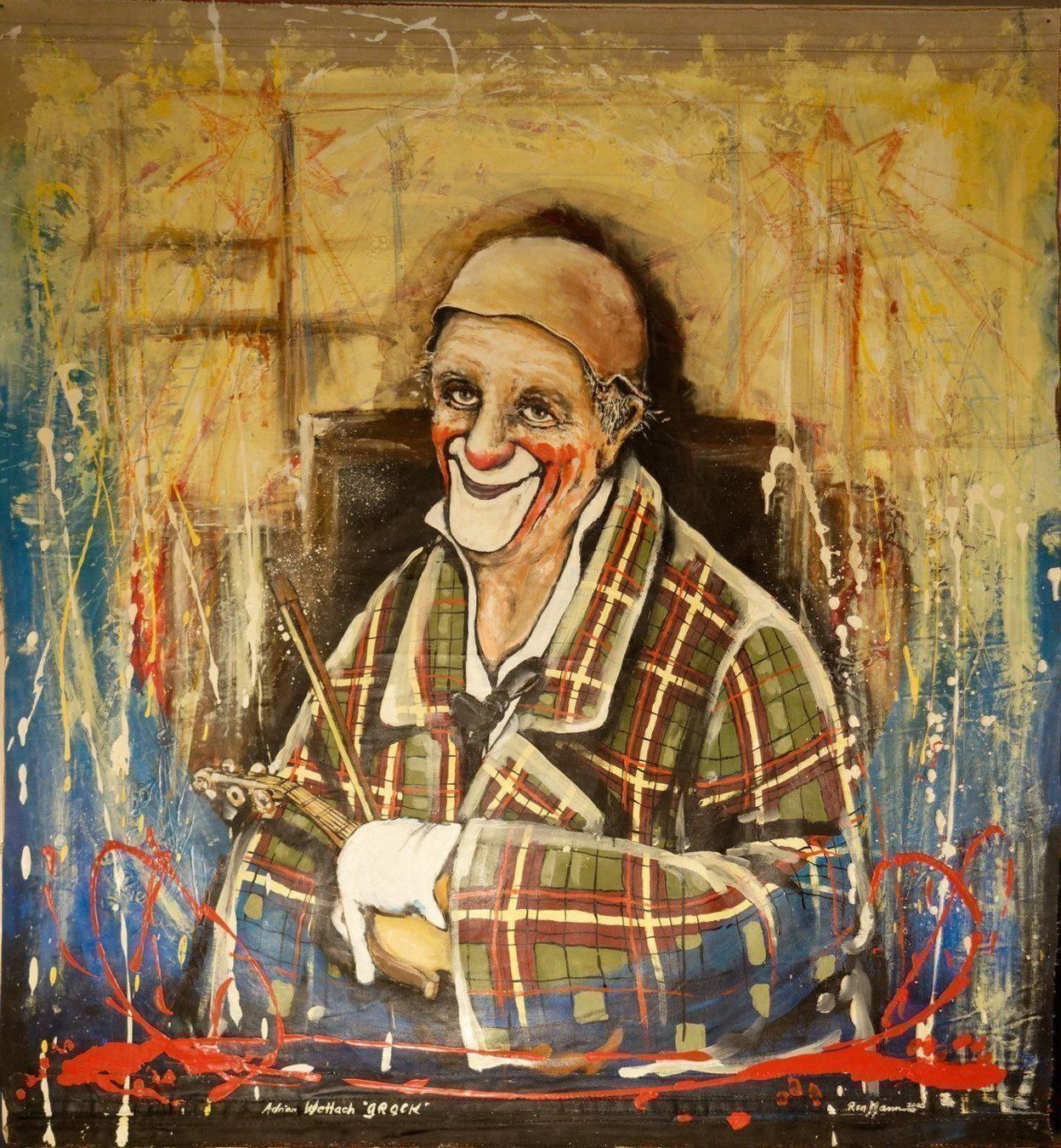 Dipinti: Grock- Clown: Vier Öl- / Acryl- Gemälde – Usato da Dielsdorf venduto da mar_7f2q 3