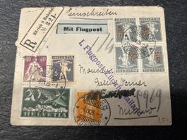1925 I. Flugpost Zürich-Mailand 9.IX.25 Erstflug