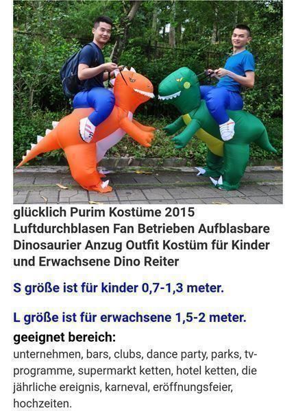 Kostüme: Dinosaurier Kostüm – Neu und originalverpackt aus Winterthur von Neilpryde01 4